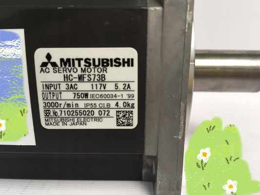 Mitsubishi HC-MFS73B AC Servo Motor 3 PHASE 5.2A 117V 3000RPM 750W NEW