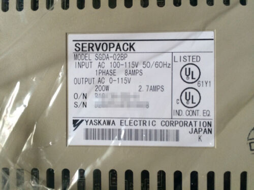 Yaskawa SGDA-02BP AC SERVO AMPLIFIER 100-115V 8/2.7A 50/60HZ NEW